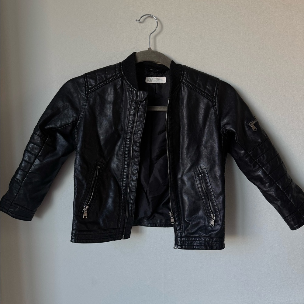 H&M Kids Black Faux Leather Jacket